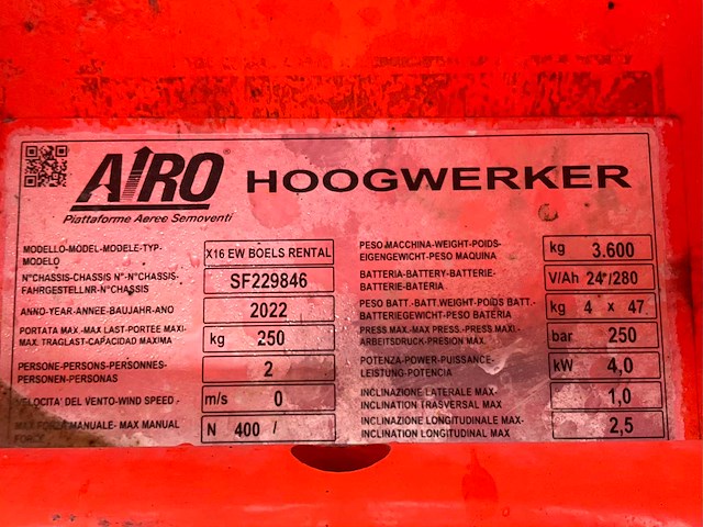 2022 airo x16ew hoogwerker - afbeelding 25 van  31