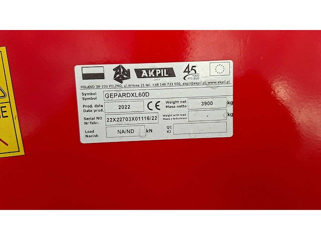 2022 akpil gepard xl 60 d getrokken schijveneg - afbeelding 8 van  14