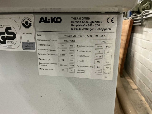 2022 al-ko power unit 160p mobiele motafzuiging - afbeelding 6 van  6