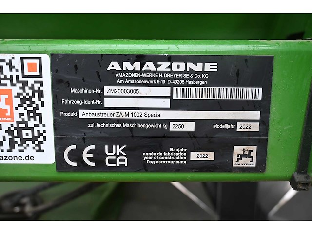 2022 amazone za-m 1002 special kunstmeststrooier - afbeelding 11 van  16
