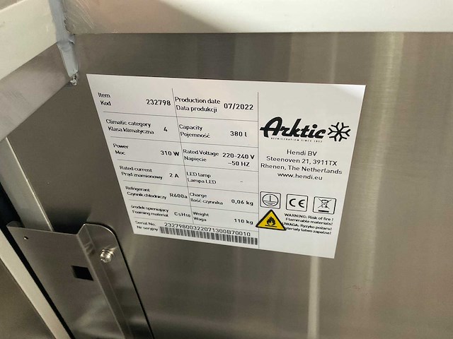 2022 arktic 232798 koelwerkbank met opzetvitrine - afbeelding 8 van  8