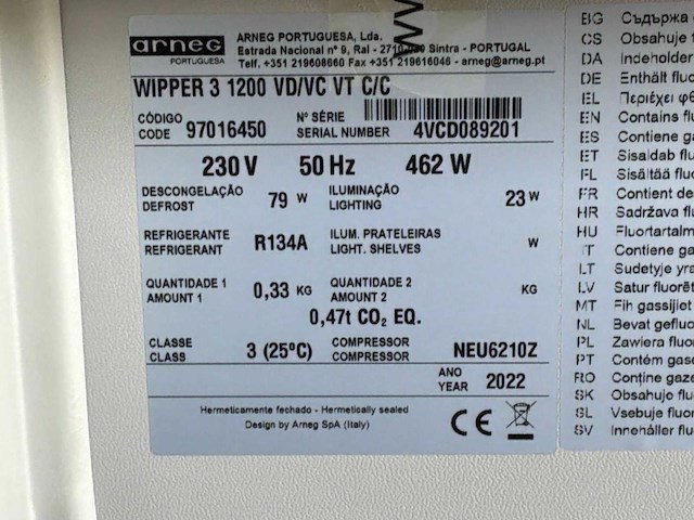 2022 arneg wipper 3 1200 vd/vc vt c/c wandkoelmeubel - afbeelding 9 van  9