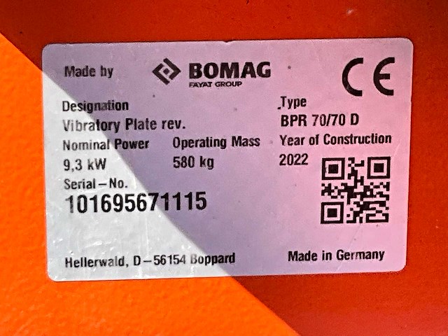 2022 bomag bpr 70/70 d trilplaat - afbeelding 6 van  14