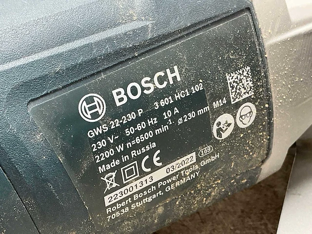 2022 bosch gws 22-230 p haakse slijper 230mm - afbeelding 4 van  5