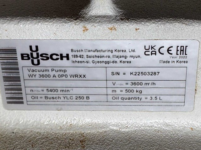 2022 busch cobra ns 0600 c / panda wy 3600 een vacuümpomp-booster combi - afbeelding 3 van  11