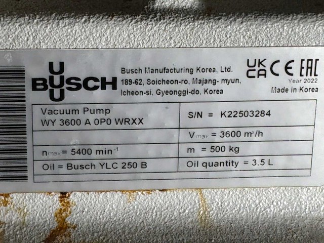 2022 busch cobra ns 0600 c / panda wy 3600 een vacuümpomp-booster combi - afbeelding 3 van  11