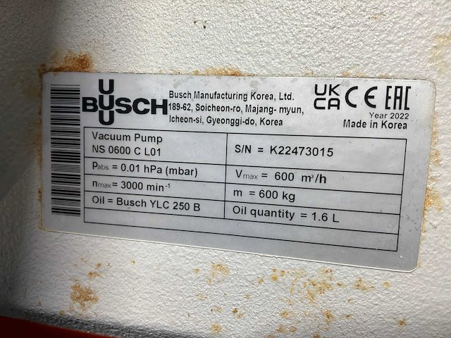 2022 busch cobra ns 0600 c / panda wz 0500 b vacuümpomp-booster combi - afbeelding 9 van  9