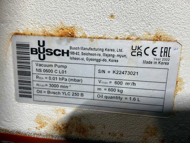 2022 busch cobra ns 0600 c / panda wz 0500 b vacuümpomp-booster combi - afbeelding 10 van  10