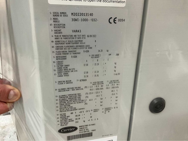 2022 carrier 30wi1000 aquasnap warmtepomp en koelinstallatie - afbeelding 6 van  15