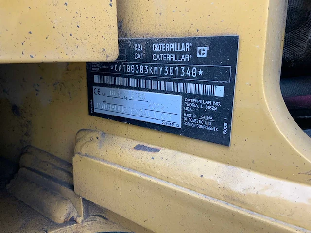 2022 caterpillar 303 rupsgraafmachine met bakkenset - afbeelding 27 van  41
