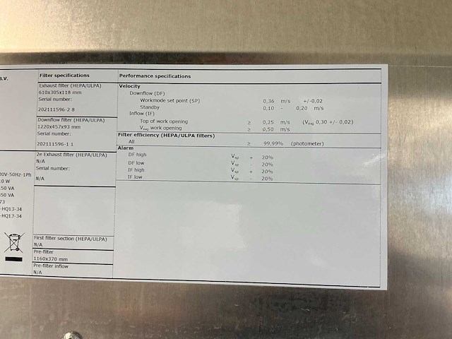 2022 clean air by baker biovanguard 4 laminaire flow kast - afbeelding 10 van  10