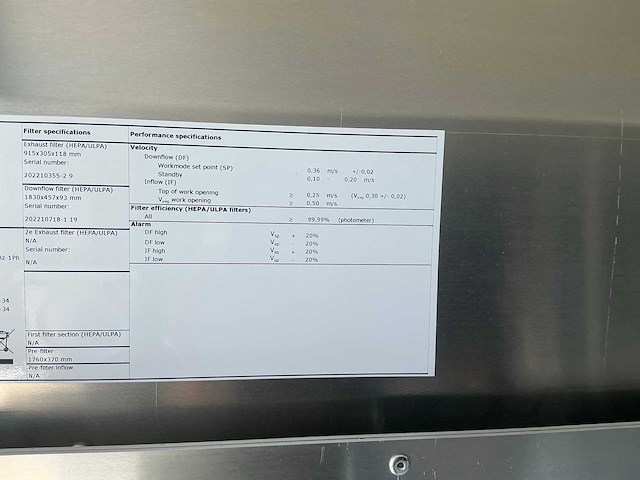 2022 clean air door baker biovanguard 6 laminar flow cabinet - afbeelding 3 van  11