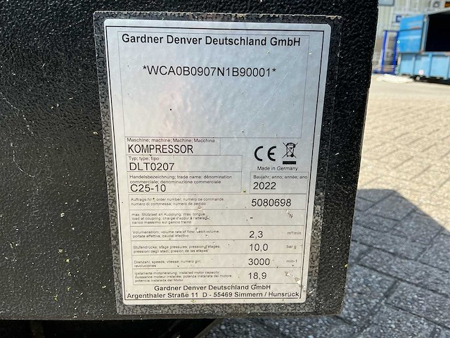 2022 compair c25-10 - dlt0207 - compair c25-10 mobiele schroefcompressor 10 bar | 2,3 m³/min | - afbeelding 5 van  34