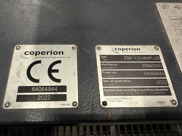2022 coperion gmbh zsk 133 mc plus extruder - afbeelding 27 van  33