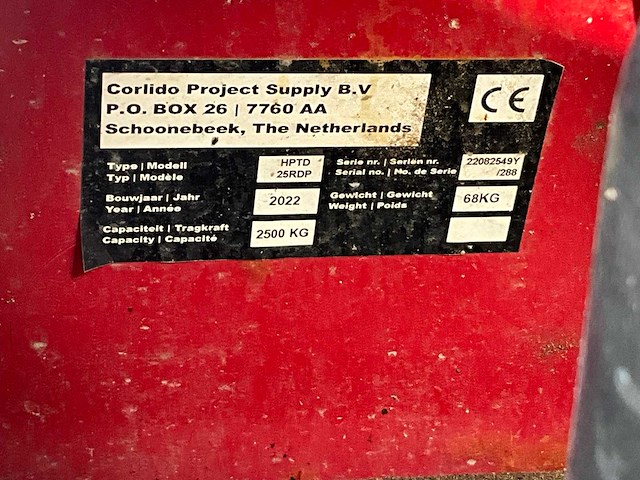 2022 corlido hpdt 25rdp hand hydraulische palletwagen - afbeelding 5 van  5