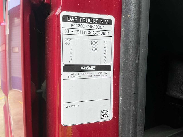 2022 daf xf480ft opleggertrekker - afbeelding 21 van  55