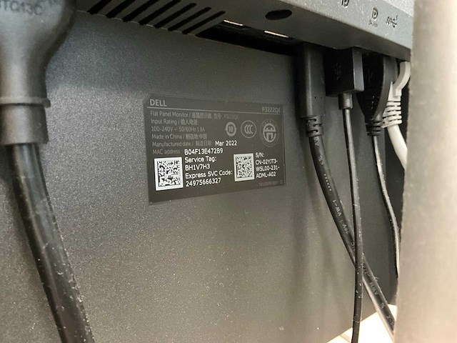 2022 dell p3222qe monitor (2x) - afbeelding 3 van  6