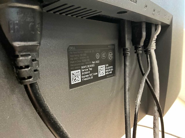 2022 dell p3222qe monitor (2x) - afbeelding 5 van  6