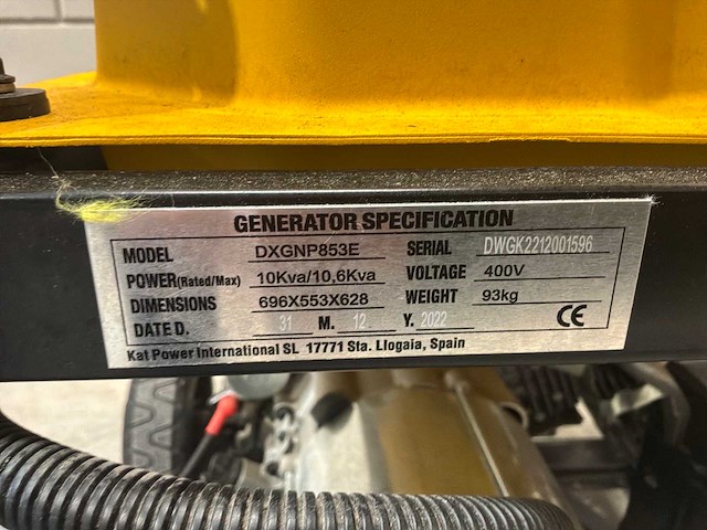 2022 dewalt dxgnp853e stroomgenerator - afbeelding 6 van  6