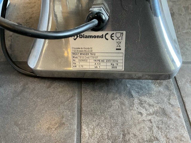 2022 diamond meat mincer ts12 gehaktmolen - afbeelding 6 van  6
