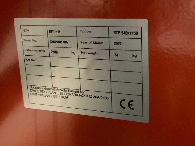2022 doosan palletwagen ongebruikt - afbeelding 6 van  6
