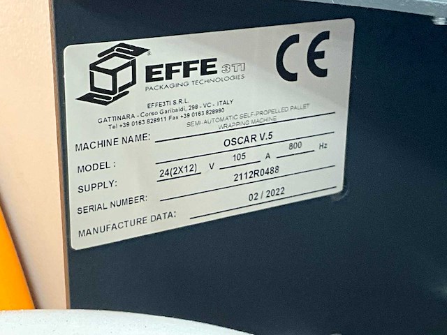 2022 effe oscar v.5 palletfoliewikkelaar / robot - afbeelding 9 van  9