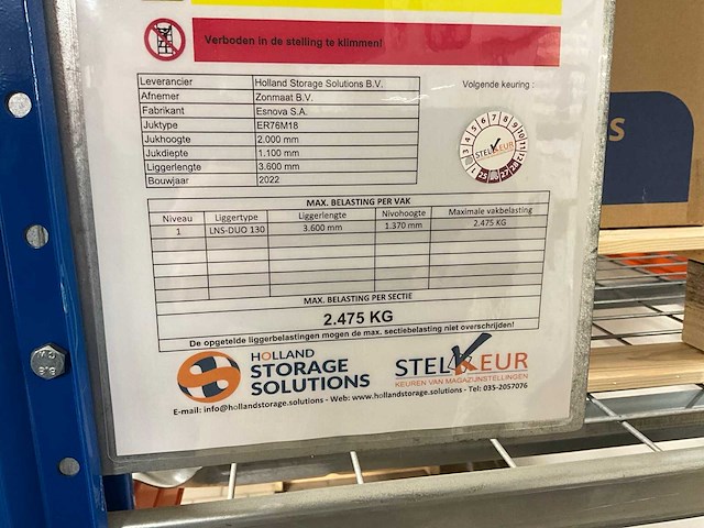 2022 esnova palletstelling (26 secties) - afbeelding 6 van  20