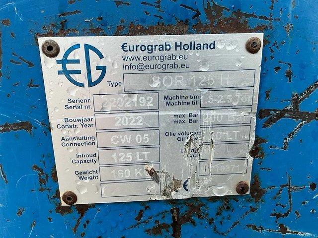 2022 eurograb holland sor125h sorteergrijper cw05 - afbeelding 8 van  8