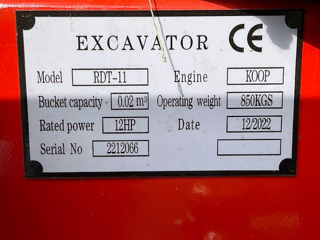 2022 excavator rdt-11 rupsgraafmachine - afbeelding 11 van  11