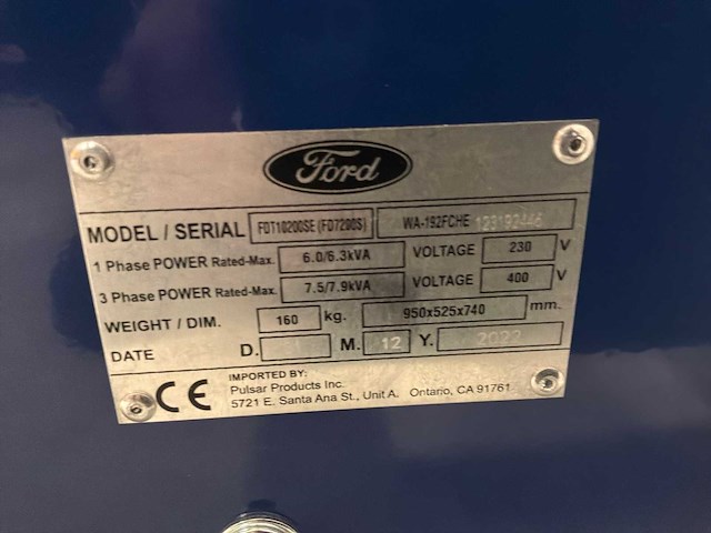 2022 ford fdt10200se stroomgenerator - afbeelding 5 van  5