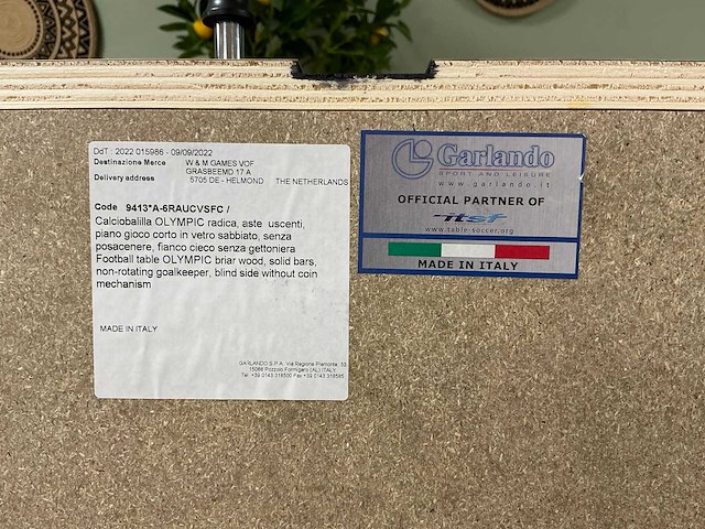 2022 garlando olympic tafelvoetbalspel - afbeelding 9 van  9