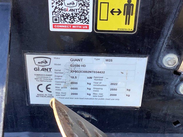 2022 giant g2500hd shovel t-30-drs - afbeelding 22 van  28