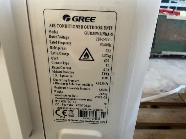 2022 gree gud35t1/a-s / gud35w1/nha-s airconditioning - afbeelding 2 van  5