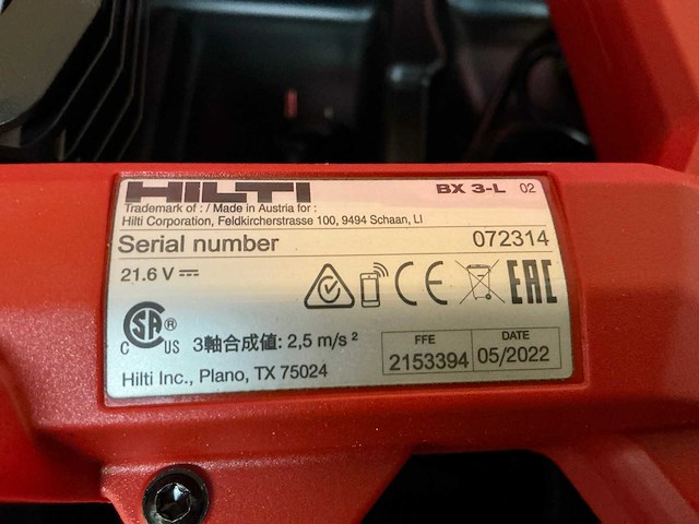 2022 hilti bx-3 accu schiethamer - afbeelding 4 van  5