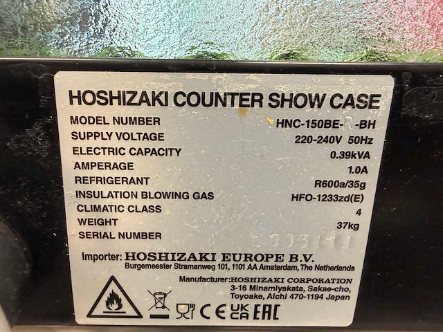 2022 hoshizaki - hnc-150be - koelwerkbank - afbeelding 4 van  5