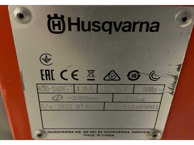 2022 husqvarna pg 280 betonschuurmachine / betonslijpmachine - afbeelding 8 van  12