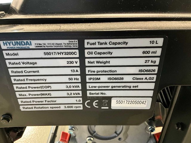 2022 hyundai hy3200c generator converter - afbeelding 8 van  8