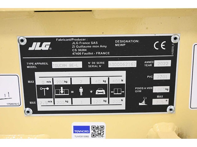 2022 jlg - toucan 8e-l - mast boom lift - afbeelding 12 van  16