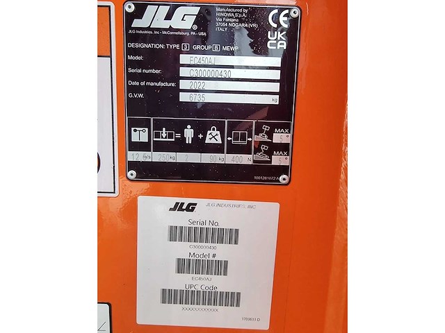 2022 jlg 450aj hoogwerker - afbeelding 7 van  15
