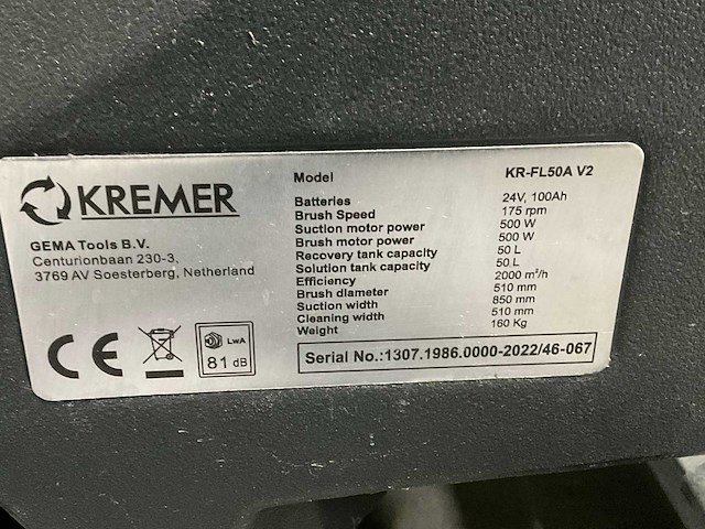 2022 kremer kr-fl50a-v2 schrobmachine - afbeelding 7 van  7