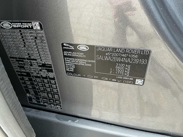 2022 land rover range rover sport hse l494 personenauto - afbeelding 32 van  43