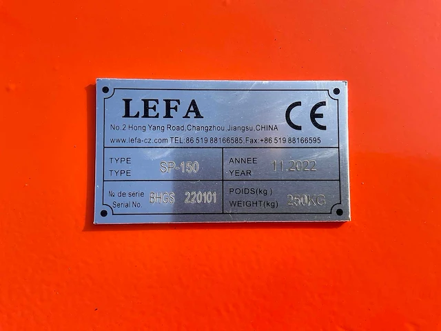 2022 lefa sp-150 straatveegmachine - afbeelding 5 van  7