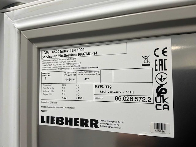 2022 liebherr lgpv 6520 laboratoriumvriezer - afbeelding 5 van  5