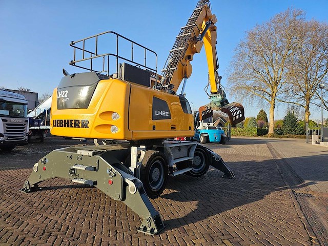 2022 liebherr lh 22 m industry litronic gk9 mobiele overslagmachine met dehaco dsg1102 sorteergrijper - afbeelding 2 van  4