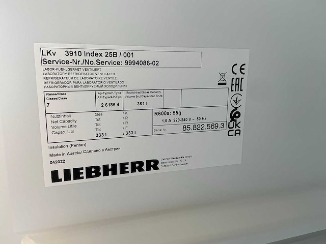2022 liebherr lkv 3910 mediline laboratoriumkoelkast - afbeelding 4 van  12