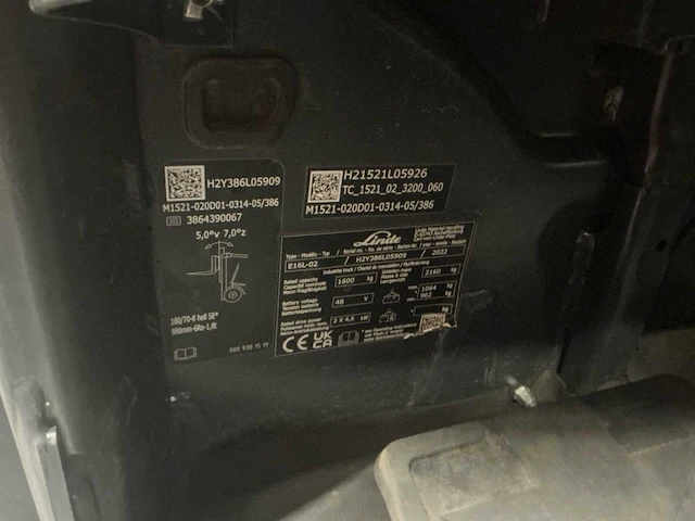 2022 linde e16l-02 vorkheftruck - afbeelding 7 van  18