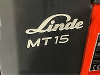 2022 linde mt 15 1500kg interne lader elektrische palletwagen - afbeelding 6 van  7