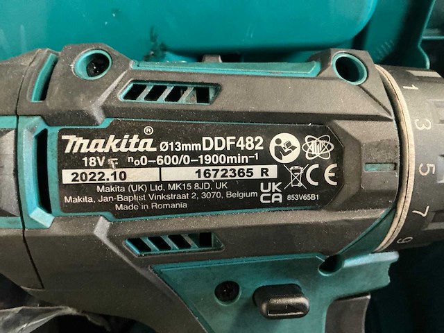 2022 makita ddf482rtj schroef/ boormachine - afbeelding 9 van  9