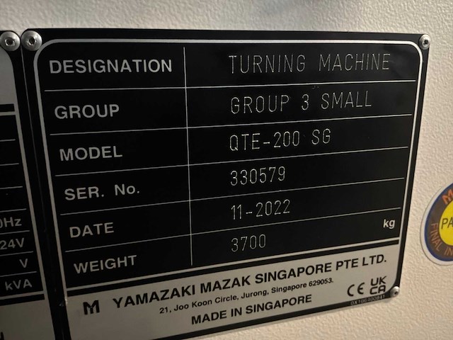 2022 mazak qte-200 sg cnc-draaibank - afbeelding 18 van  19