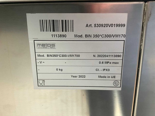 2022 metos bear bin 350 c300-vm1700 ijsblokjesmachine met opslagbunker - afbeelding 4 van  7